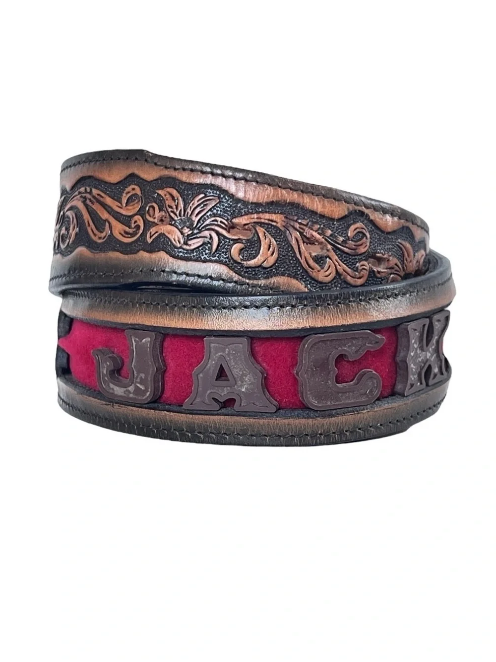 Vintage JACK Monogrammed Genuine Leather Western Belt Streetwear